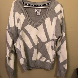 Pink gray sweater